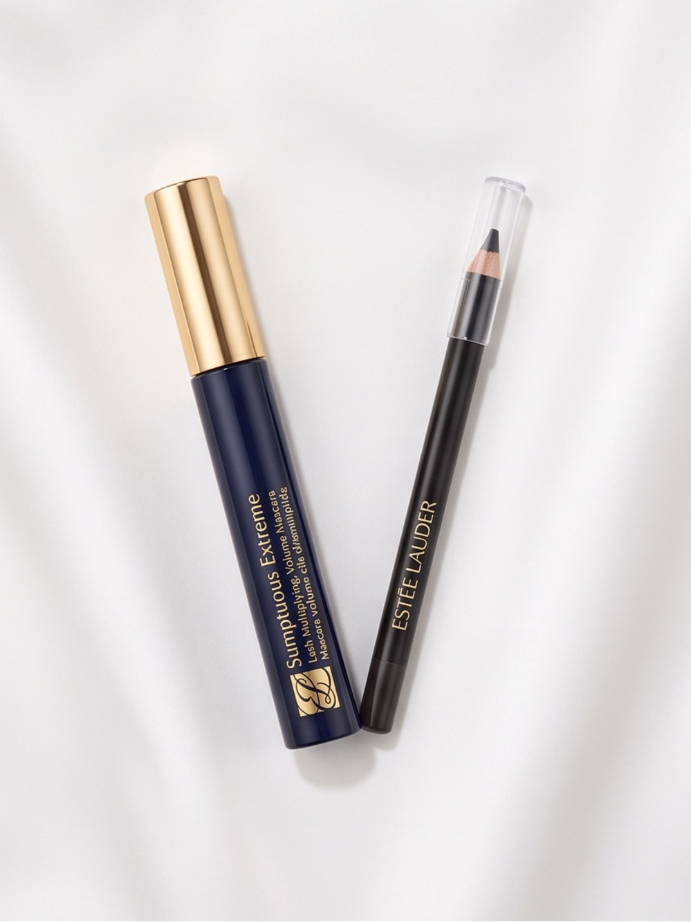 Estee Lauder Navy and Gold Mascara with Black Eye Pencil